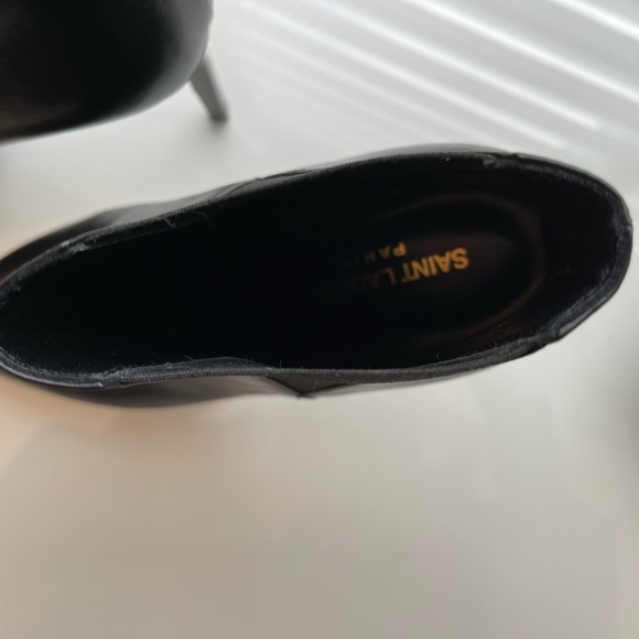 YVES SAINT LAURENT Black Leather Janis 105 Ankle Boots Size 37 - Picture 8 of 14